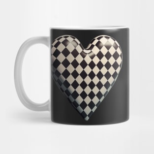 Checkered 3D Heart Mug